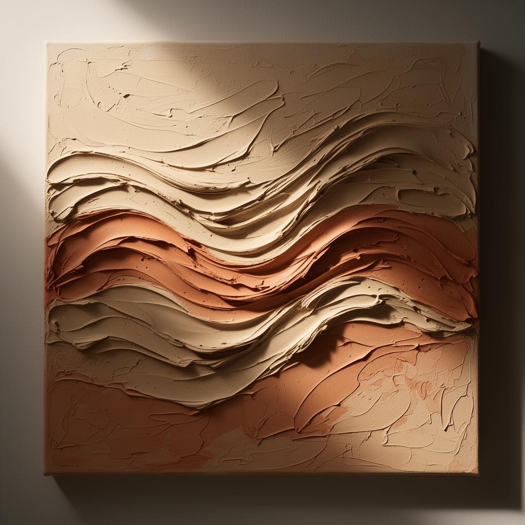 Desert Horizon - Clay, sand, acrylics on canvas