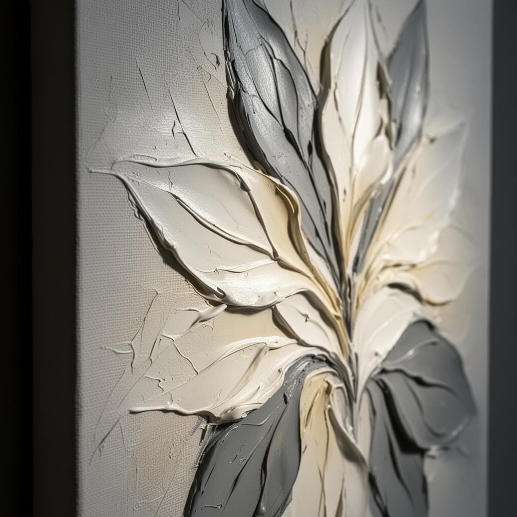 Botanical Whisper - Texture paste, acrylics on canvas